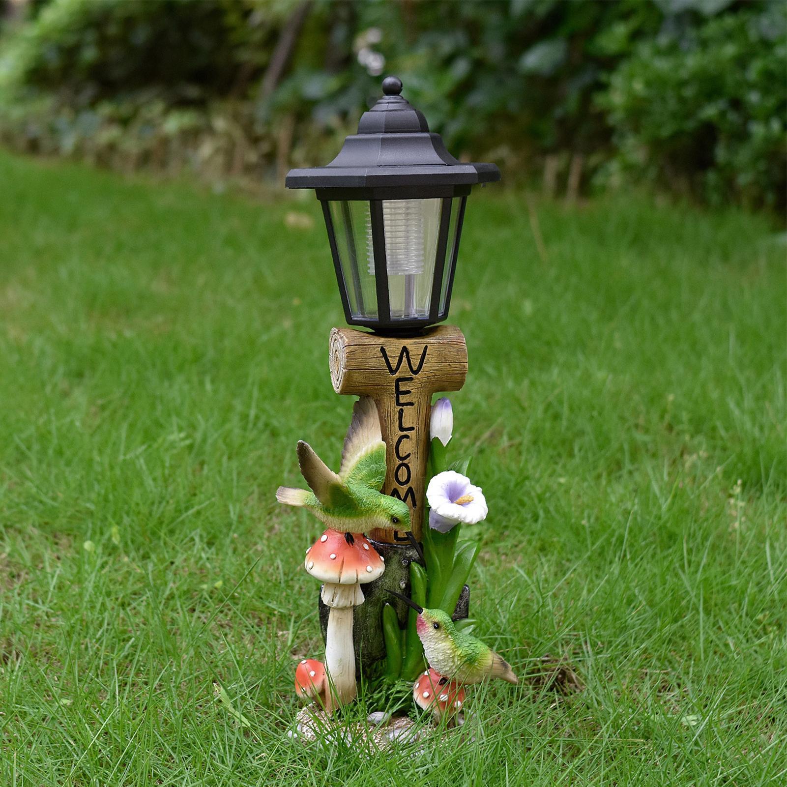 Estátua de luzes solares para  - Home Decor Garden avaliação e preço