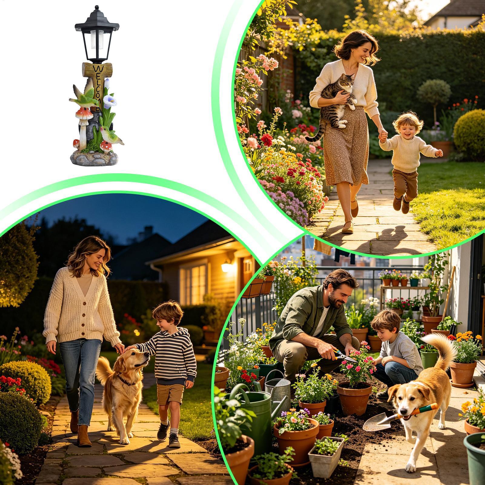 Estátua de luzes solares para  - Home Decor Garden avaliação e preço