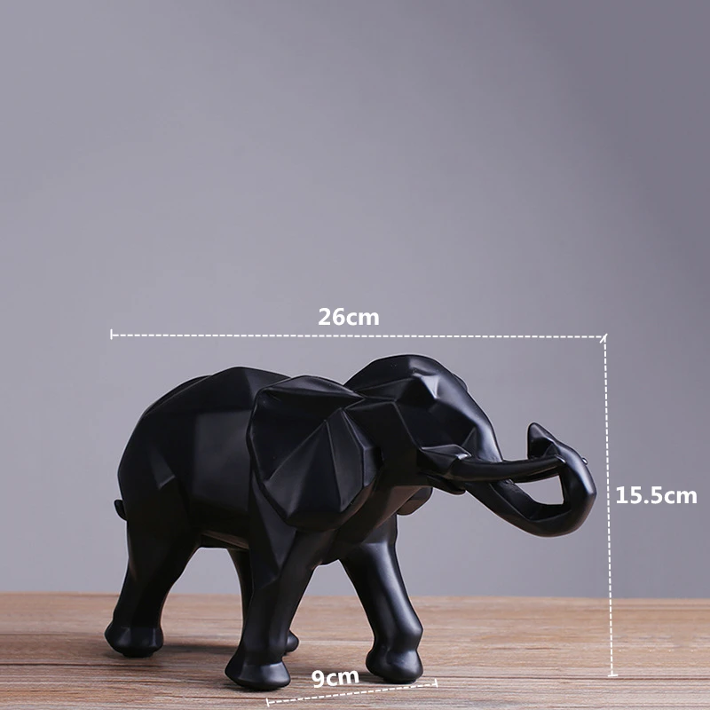 Estátua de elefante preto de r - Abstract Sculpture Resin avaliação e preço