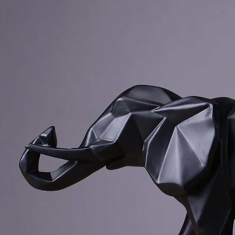 Estátua de elefante preto de r - Abstract Sculpture Resin avaliação e preço