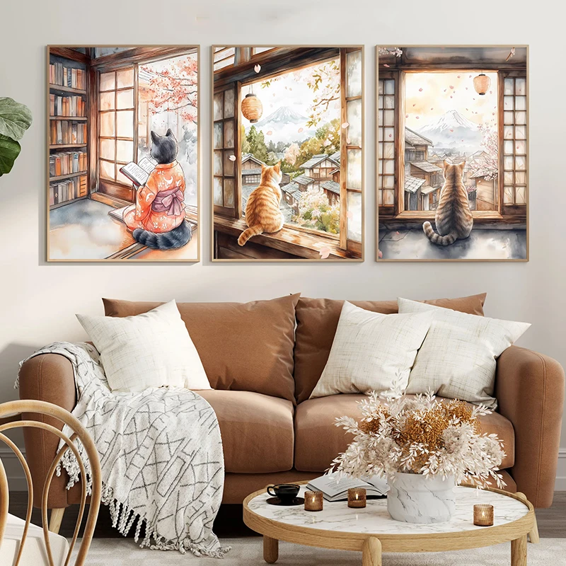 Japonês gato preto banho lua s - Home Decor Japanese avaliação e preço
