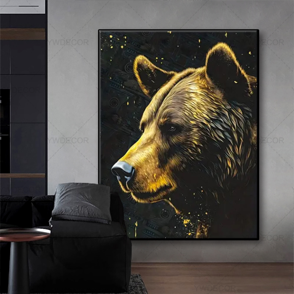 Toro e urso animais pintura lo - Home Decor Market avaliação e preço
