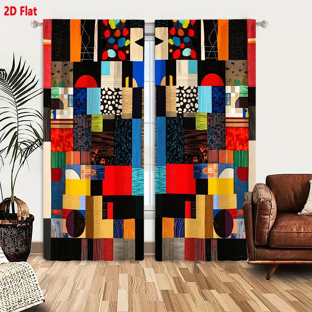 2 cortinas 2D planas, vibrante - Home Decor Color Palettes avaliação e preço