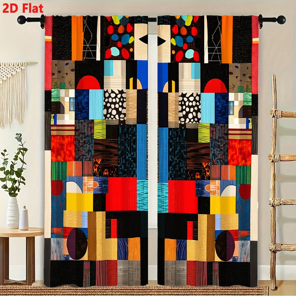 2 cortinas 2D planas, vibrante - Home Decor Color Palettes avaliação e preço