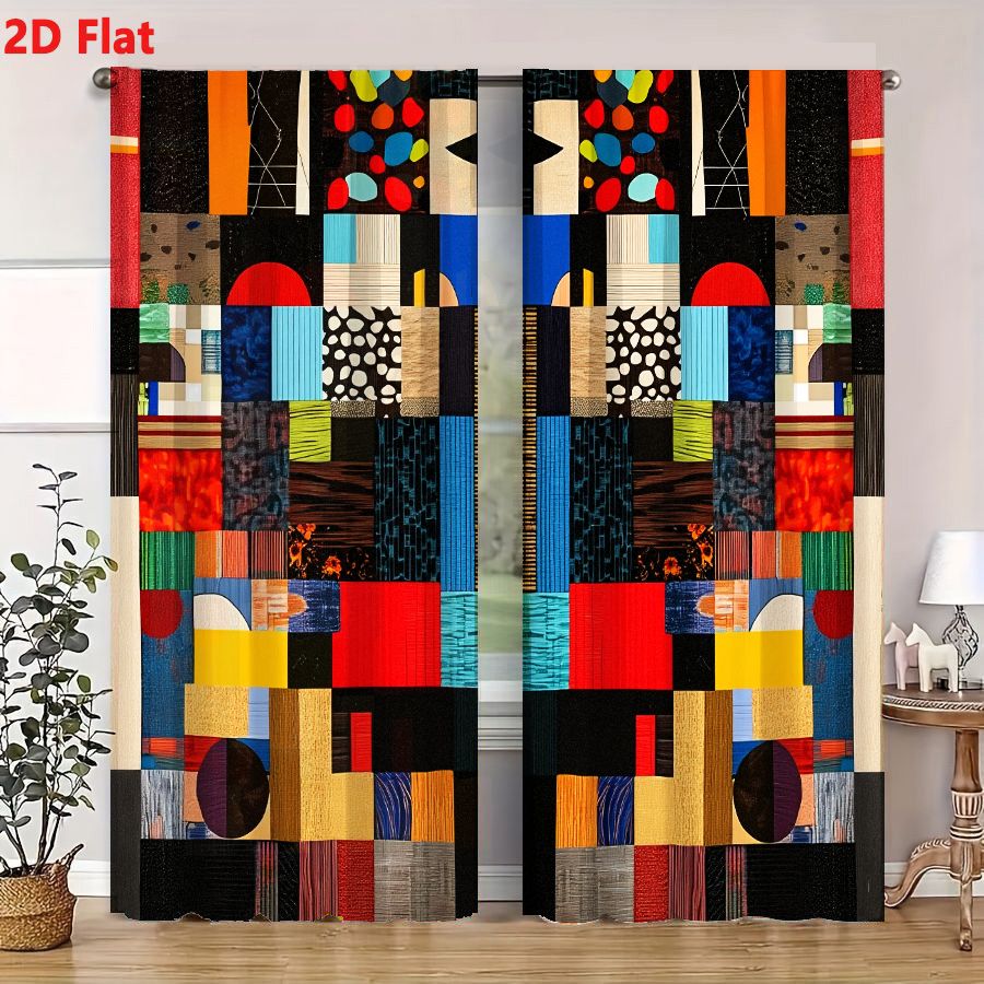 2 cortinas 2D planas, vibrante - Home Decor Color Palettes avaliação e preço