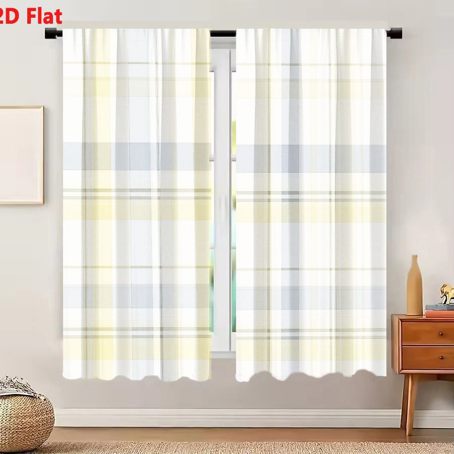 2 cortinas 2D com padrão xadre - Home Decor Color Palettes avaliação e preço