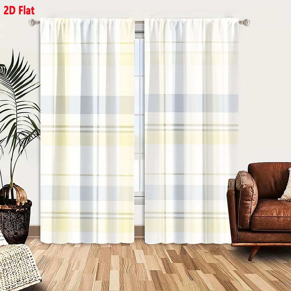 2 cortinas 2D com padrão xadre - Home Decor Color Palettes avaliação e preço