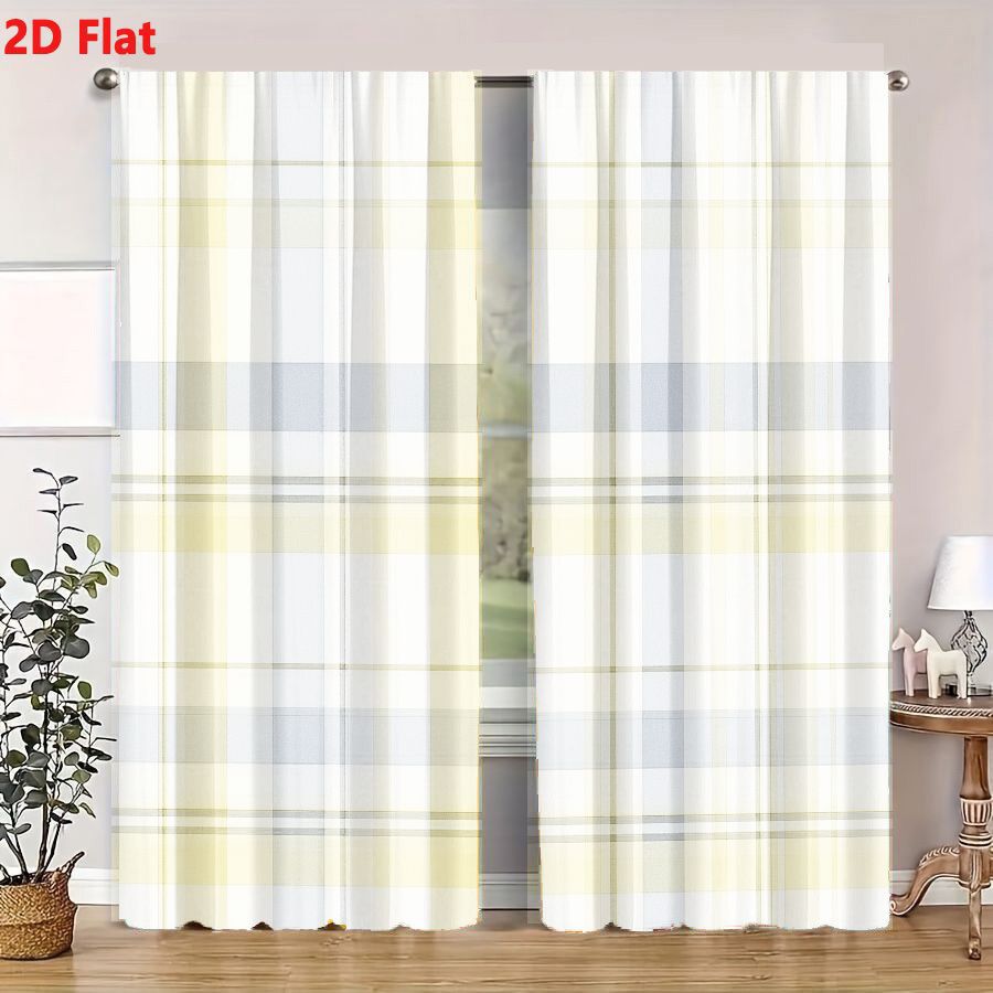 2 cortinas 2D com padrão xadre - Home Decor Color Palettes avaliação e preço