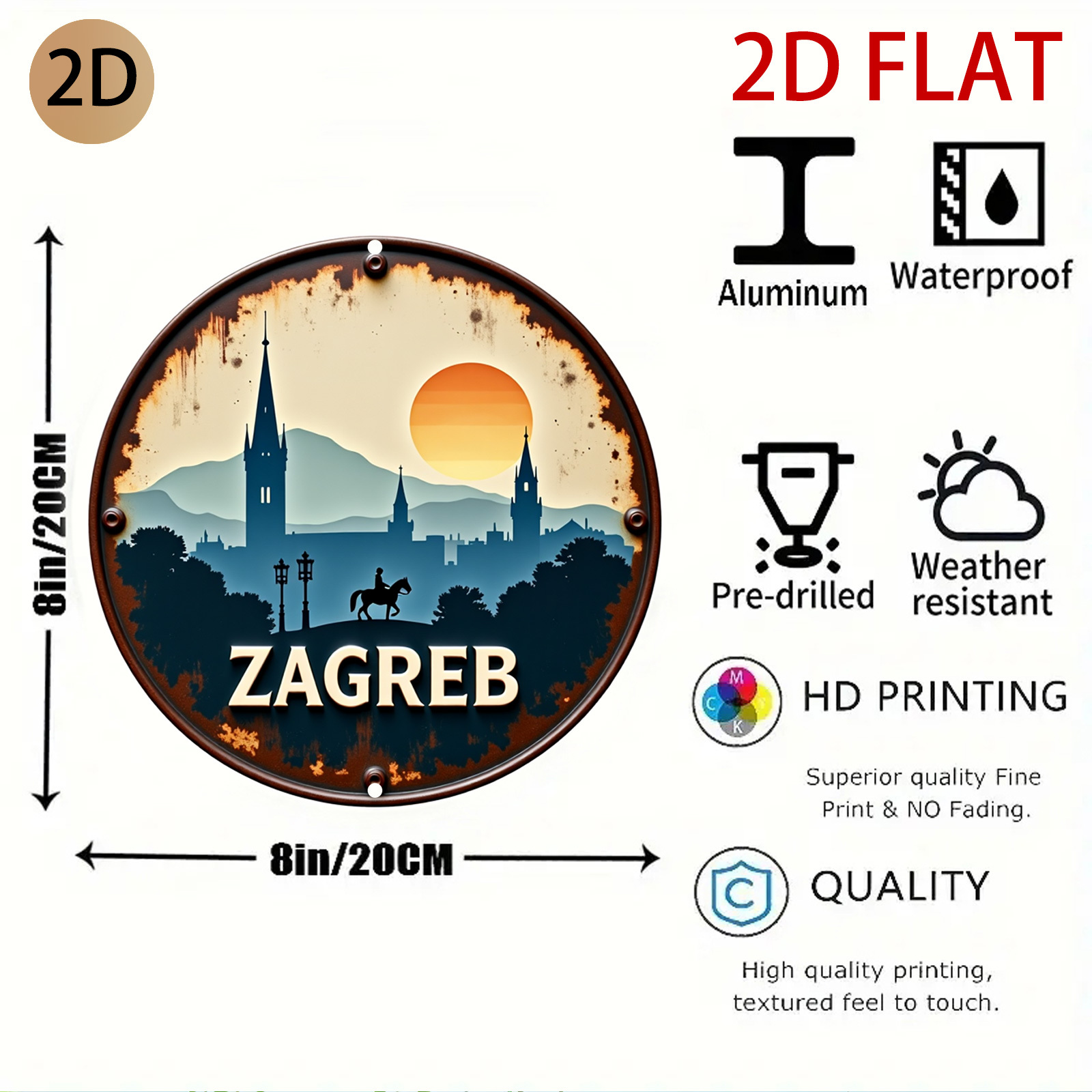 Arte de Parede Metálica Retrô  - Home Decor Zagreb avaliação e preço
