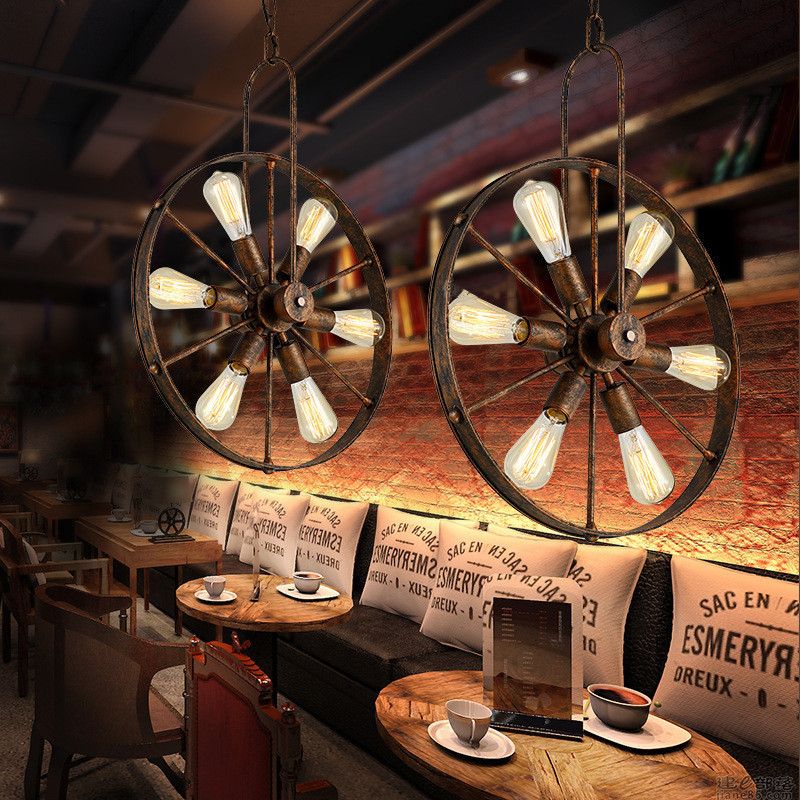 Retro vintage roda lustre café - Home Decor On Wheels avaliação e preço