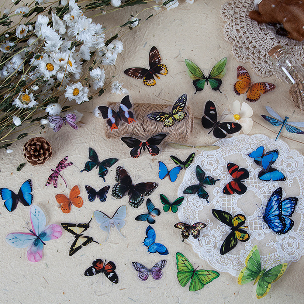 40 pçs/saco borboleta adesivos - Home Decor Scrap avaliação e preço