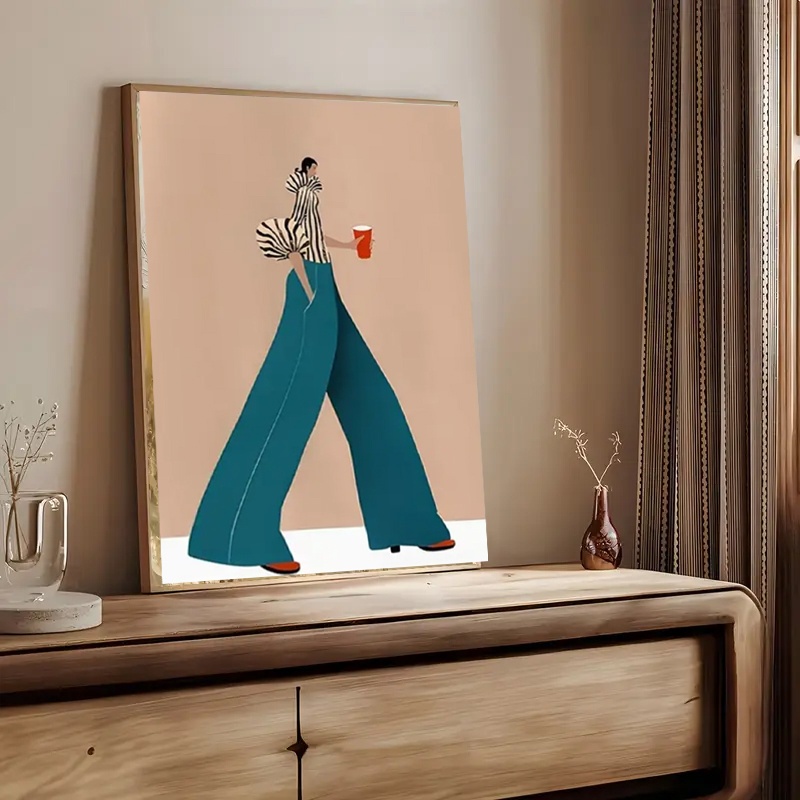 Moda azul calças mulher poster - Home Decor Zen avaliação e preço